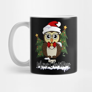 Cute Owl Santa Hat Christmas Tree Xmas Gift Mug